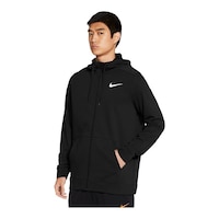 Nike Men's Dri-FIT Full Zip Pullover Hoodie, French Terry Fleece, Moisture-Wicking Front_Angled_Left