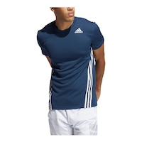adidas Men's Aeroready 3-Stripe T Shirt Front_Three_Fourths_Angled_Left