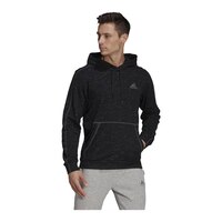 adidas Men's Melange Essentials Hoodie, Pullover, French Terry, Drawstring Front_Angled_Right