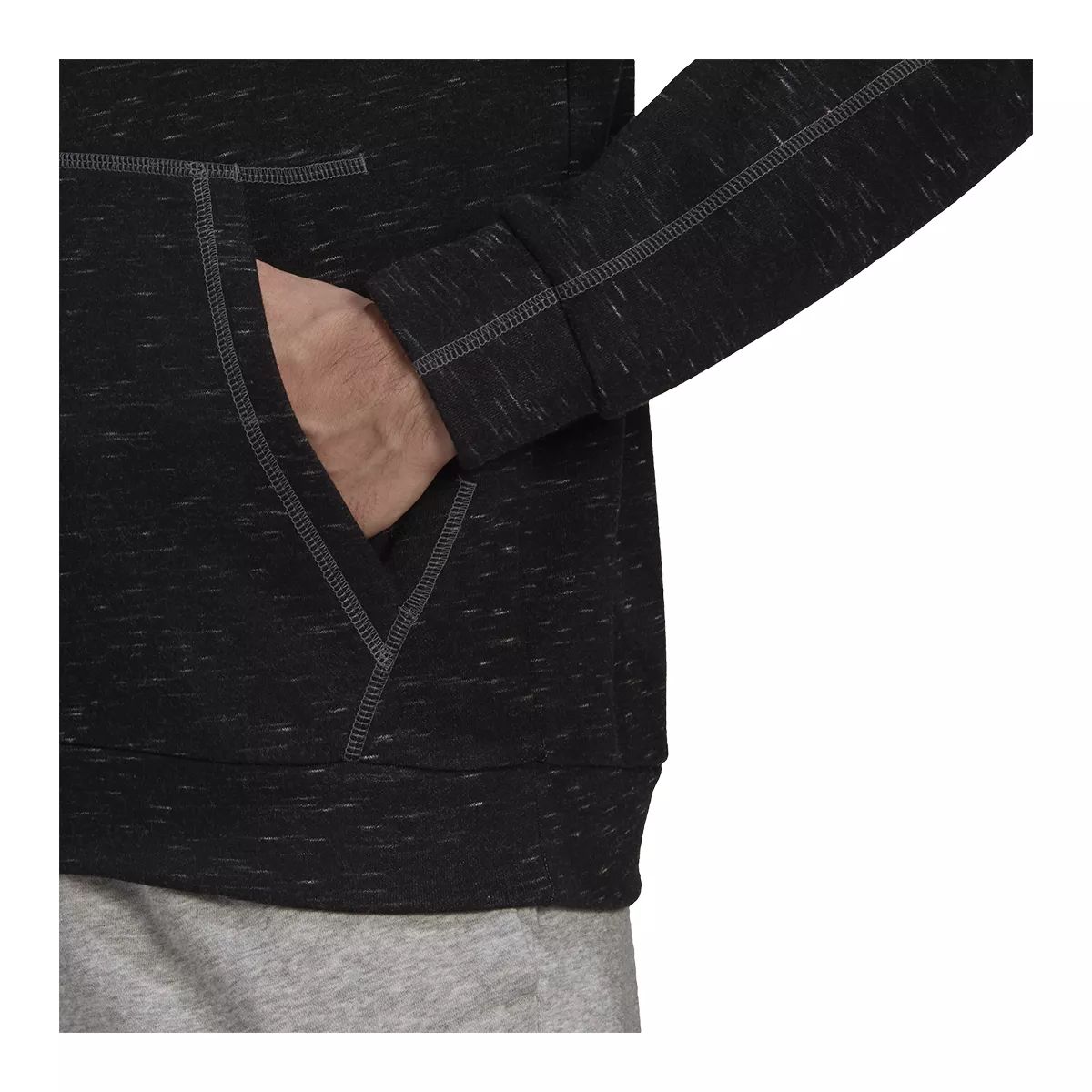 adidas Men's Melange Essentials Hoodie, Pullover, French Terry, Drawstring