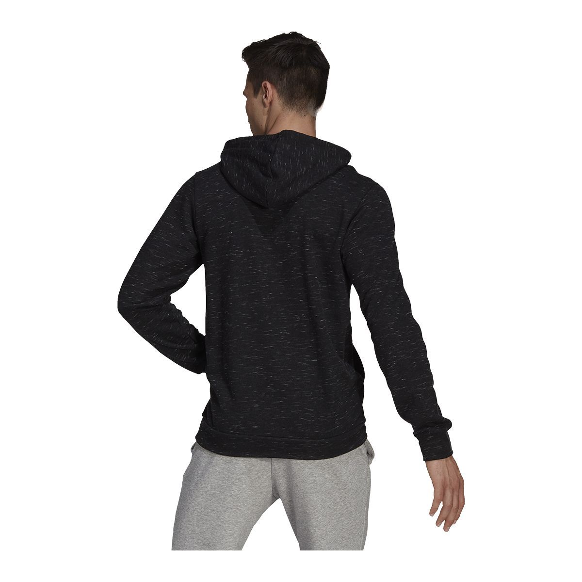adidas Men's Melange Essentials Hoodie, Pullover, French Terry, Drawstring