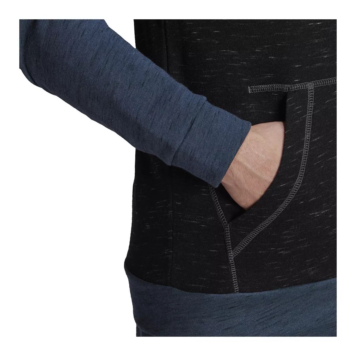 adidas Men's Melange Essentials Hoodie, Full Zip, French Terry, Drawstring