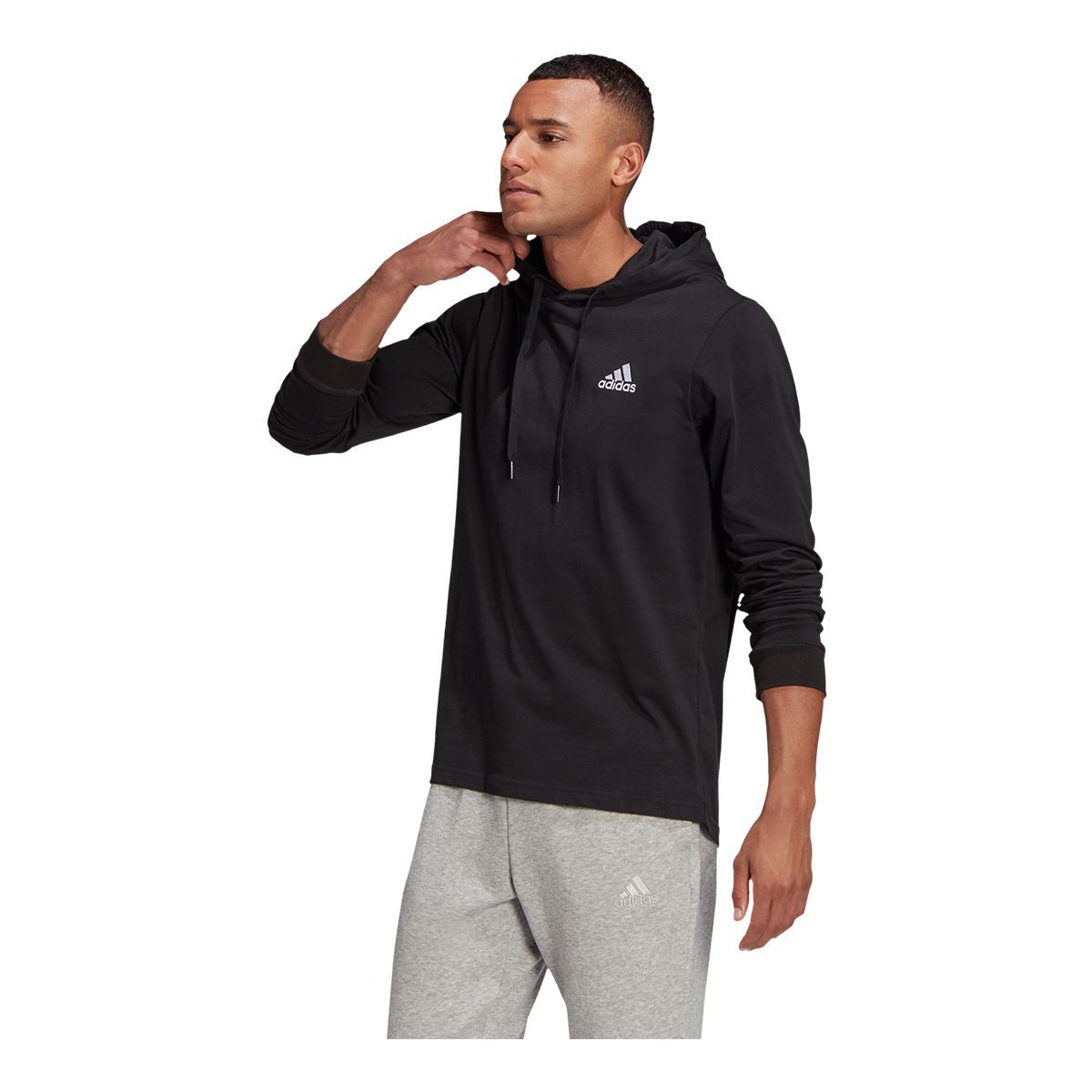 adidas Men's Badge of Sport Left Chest Hoodie, Pullover, Drawstring