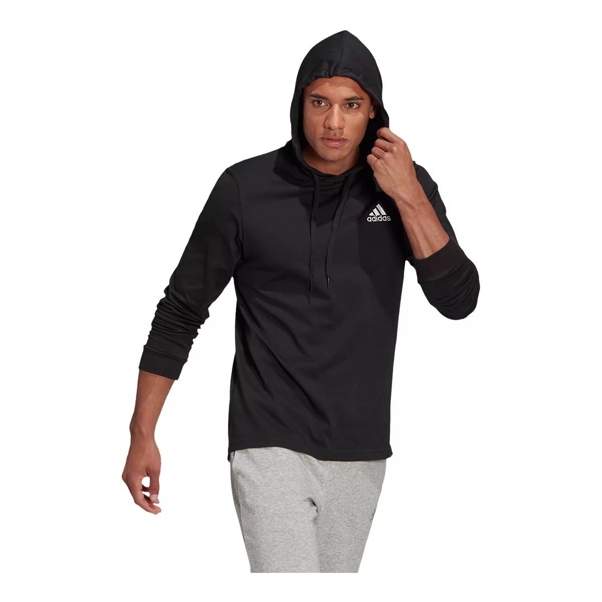 adidas Men's Badge of Sport Left Chest Hoodie, Pullover, Drawstring