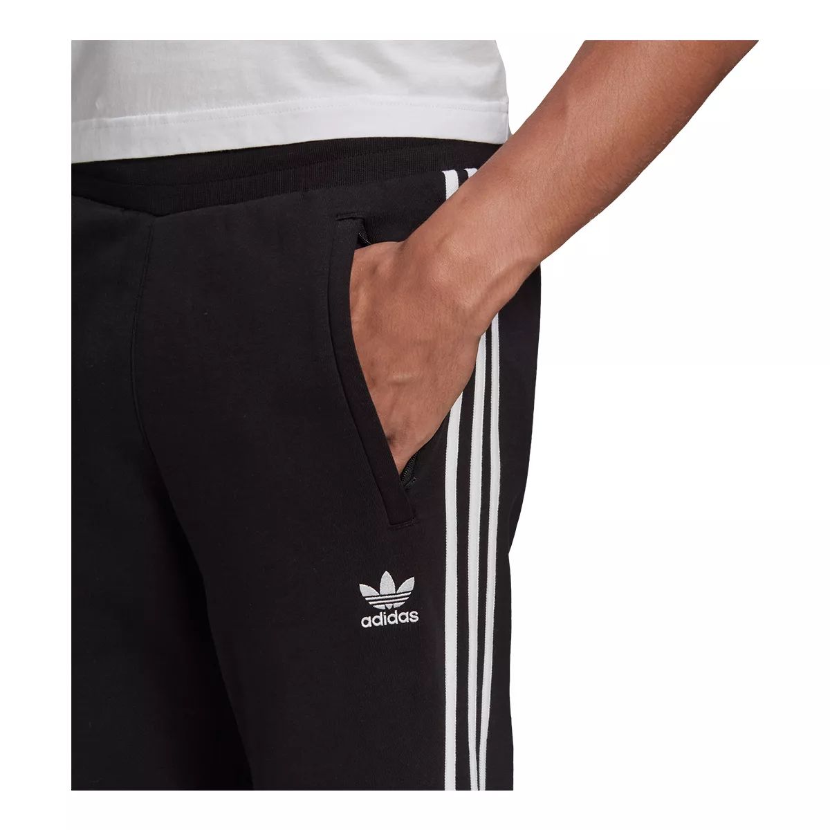 adidas Men's 3-Stripes Woven Sweatpants, Fleece, Workout, Cuffed, Lightweight