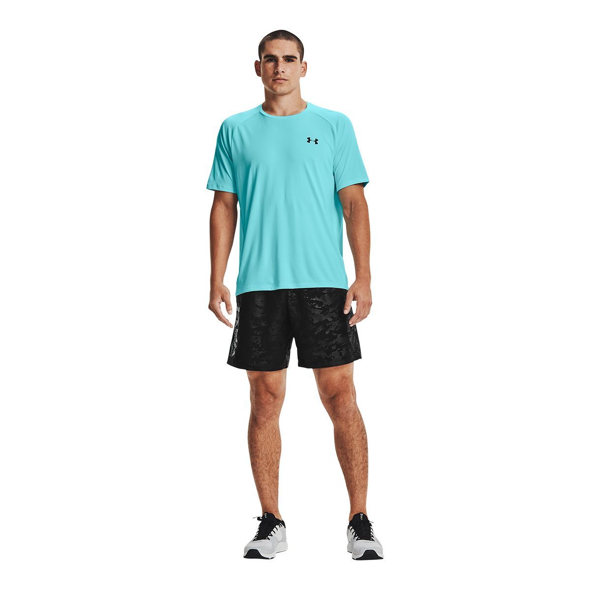 Under Armour Men's Woven Emboss 7" Shorts, Regular Fit, Gym, Elastic, Water Repellent