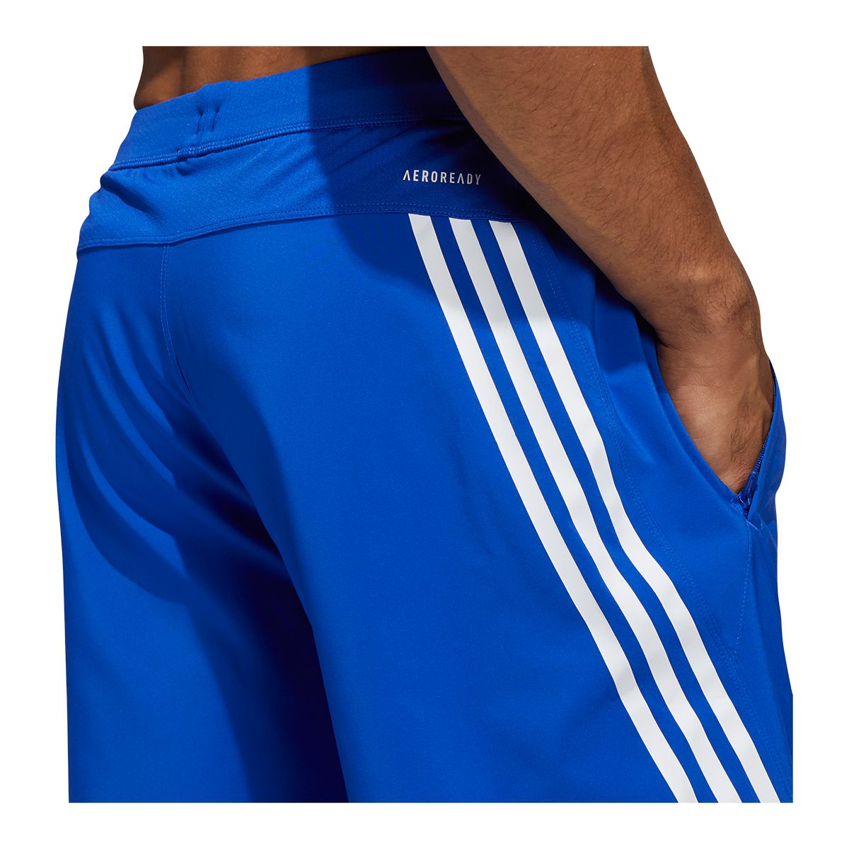 adidas Men's Aeroready Woven 3-Stripe 8” Shorts, Regular Fit, Gym, Drawstring