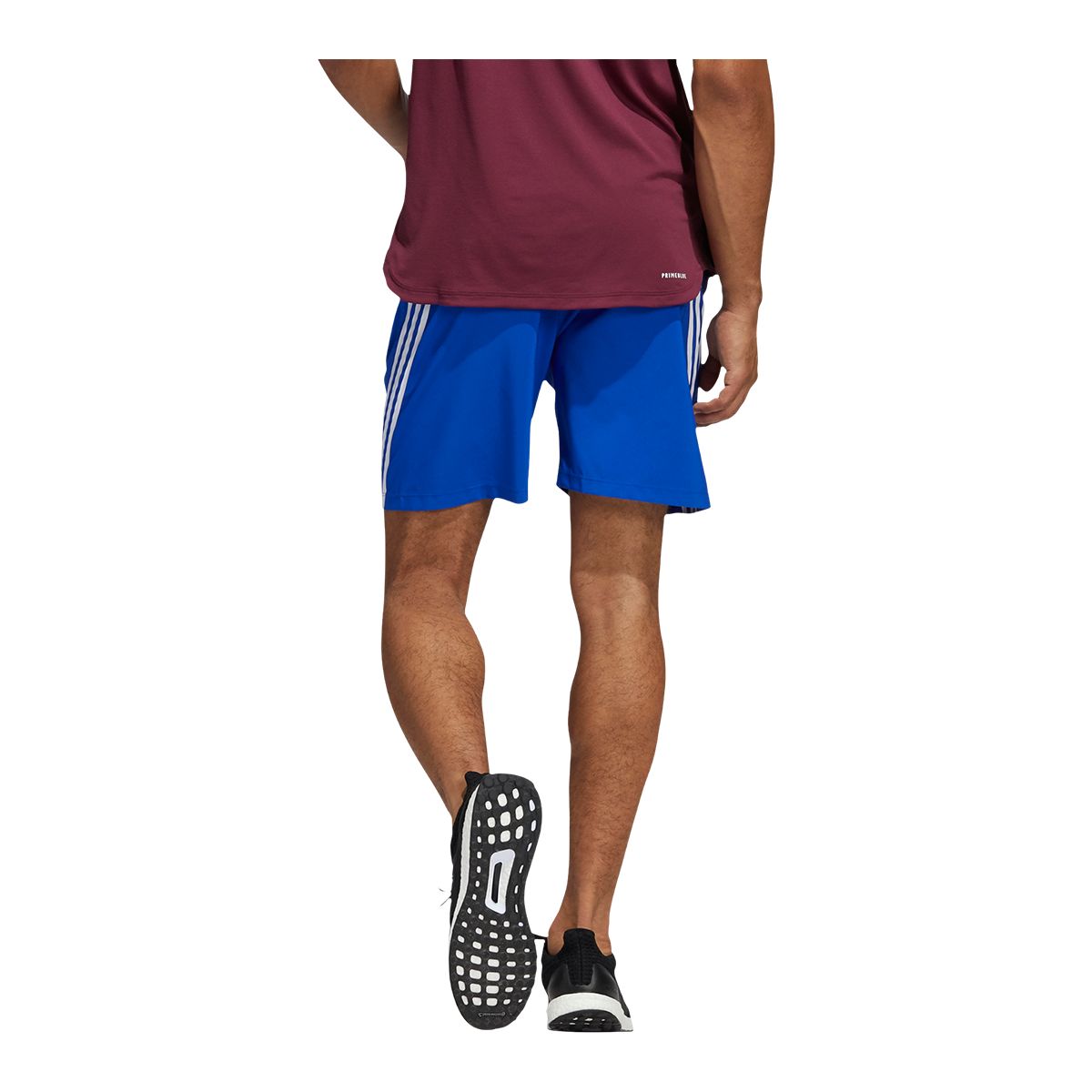 adidas Men's Aeroready Woven 3-Stripe 8” Shorts, Regular Fit, Gym, Drawstring