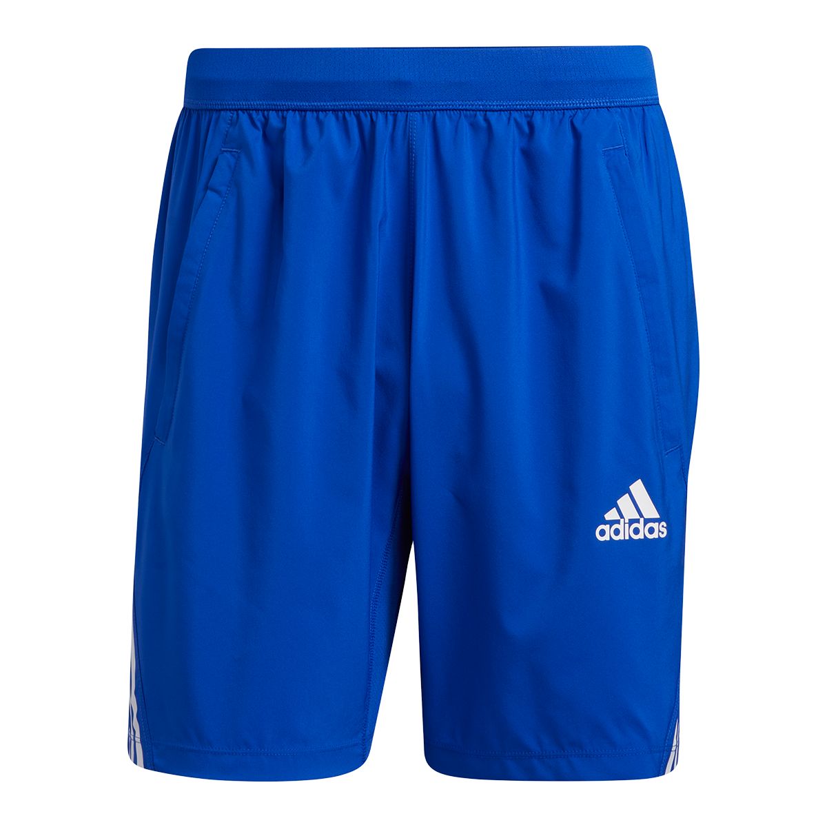 adidas Men's Aeroready Woven 3-Stripe 8” Shorts, Regular Fit, Gym, Drawstring