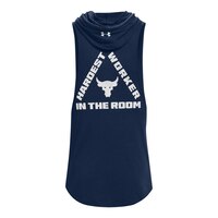 Under Armour Men's Project Rock Sleeveless Hoodie, Cotton Blend, Kangaroo Pocket Front_Flat