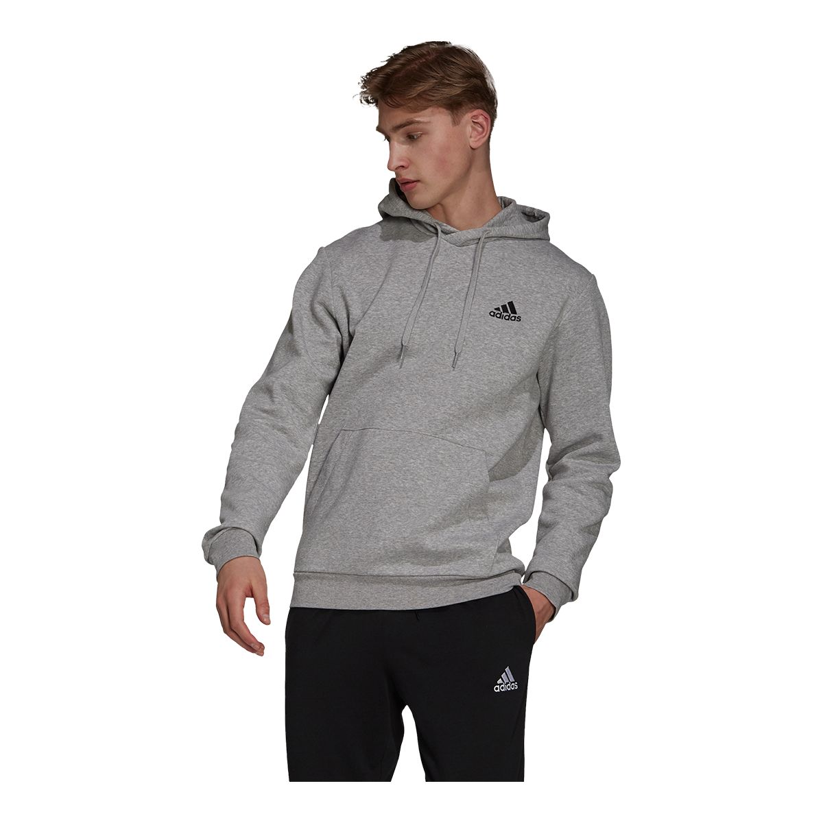 adidas Men's Feel Cozy Hoodie, Pullover, Fleece, Drawstring