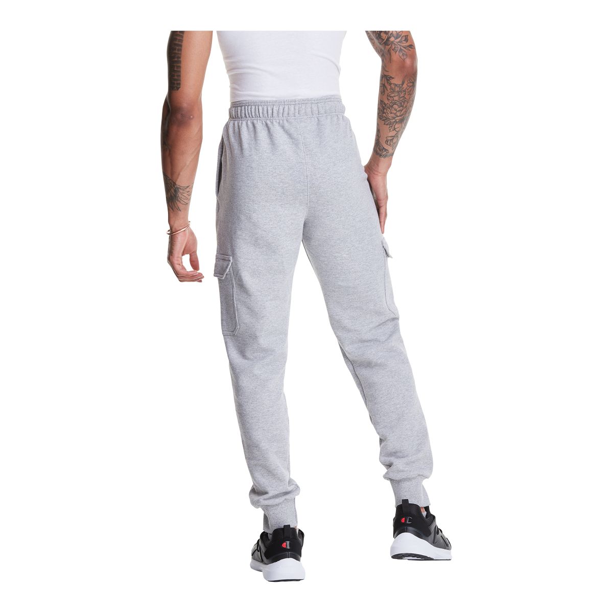 Champion Men's Powerblend Cargo Sweatpants, Fleece, Cotton, Workout, Tapered, Joggers