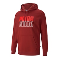 PUMA Men's Power Logo Hoodie, Pullover, Drawstring Front_Angled_Left