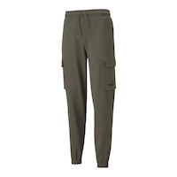 PUMA Men's Power Cargo Sweatpants, Cotton, Tapered, Cuffed, Joggers Front_Angled_Left