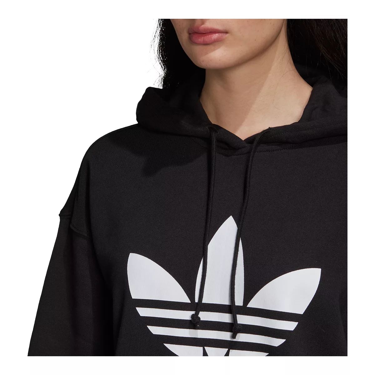 adidas Women's Originals Trefoil Pullover Hoodie, 100% Cotton, Kangaroo Pocket