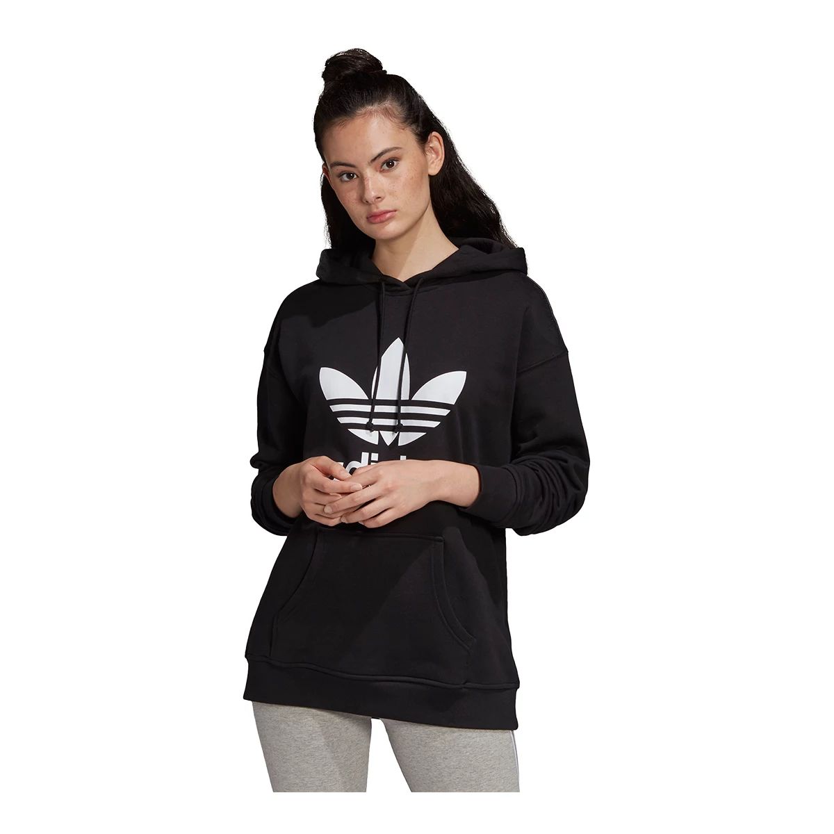 adidas Women's Originals Trefoil Pullover Hoodie, 100% Cotton, Kangaroo Pocket