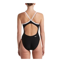 Nike Women's Tilt Logo Racerback One Piece Swimsuit/Bathing Suit, Sport Back_Flat