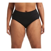 Nike Women's Solid Full High Waisted Plus Size Swimsuit Bikini Bottom, Sport Front_Flat