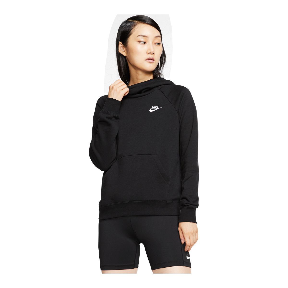 Nike Women's Essential Funnel-Neck Pullover Hoodie  Fleece Kangaroo Pocket