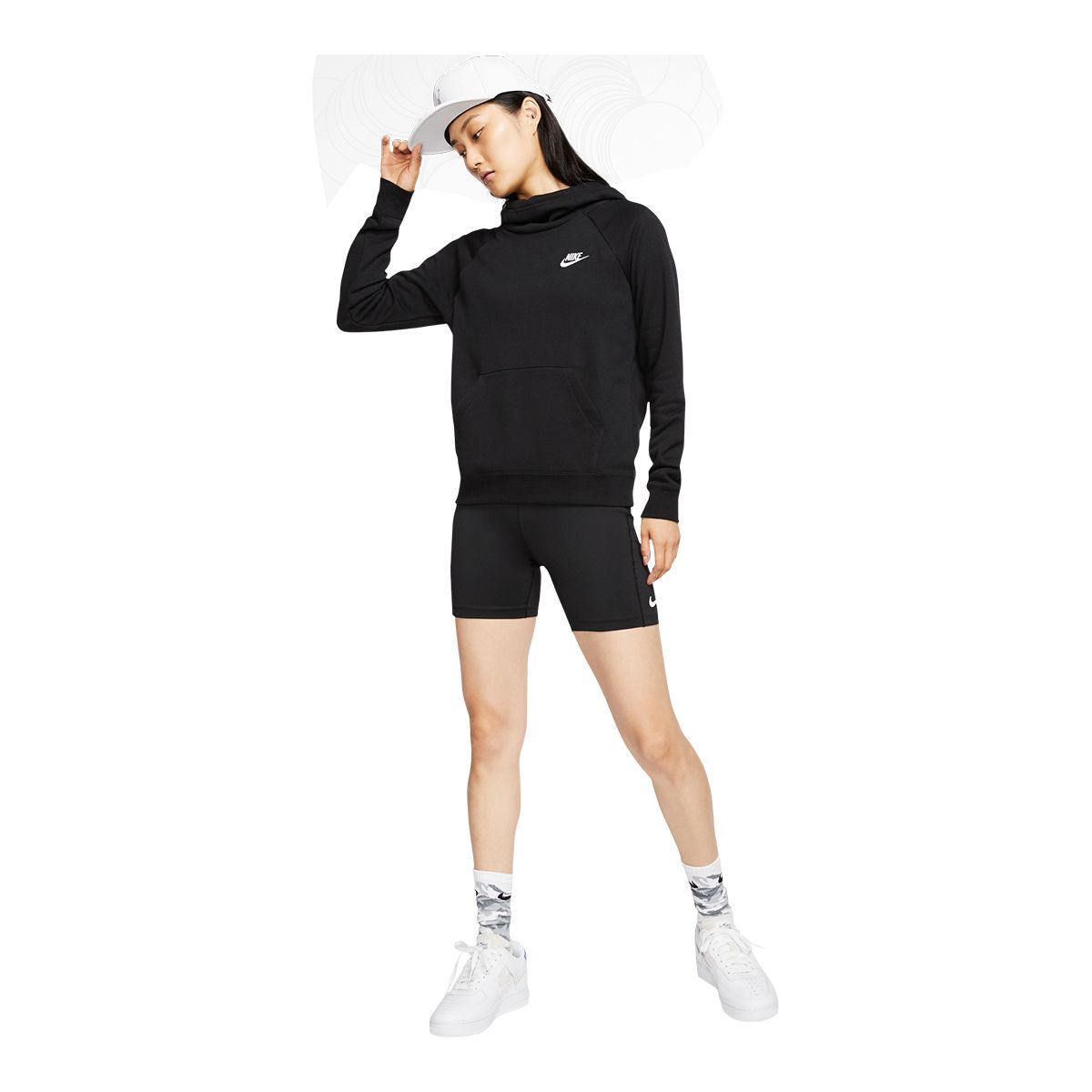 Nike women's sportswear essential deals funnel neck fleece hoodie