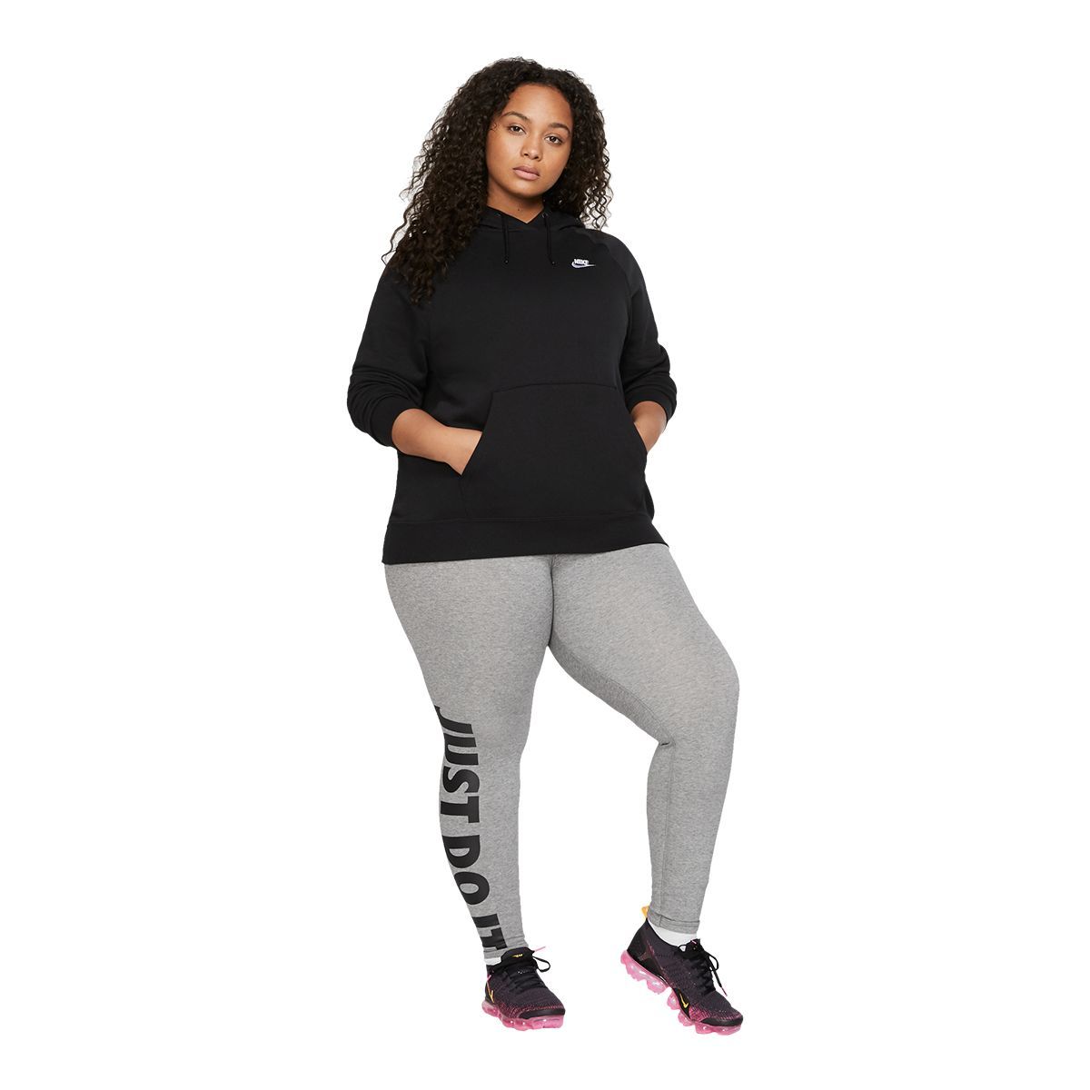 Nike Women's Essential Pullover Sweatshirt Hoodie, Fleece, Plus Size, Kangaroo Pocket