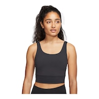Nike Women's Yoga Luxe Crop Tank Top, Tight Fit, Sleeveless, Dri-FIT, Sports Front_Flat