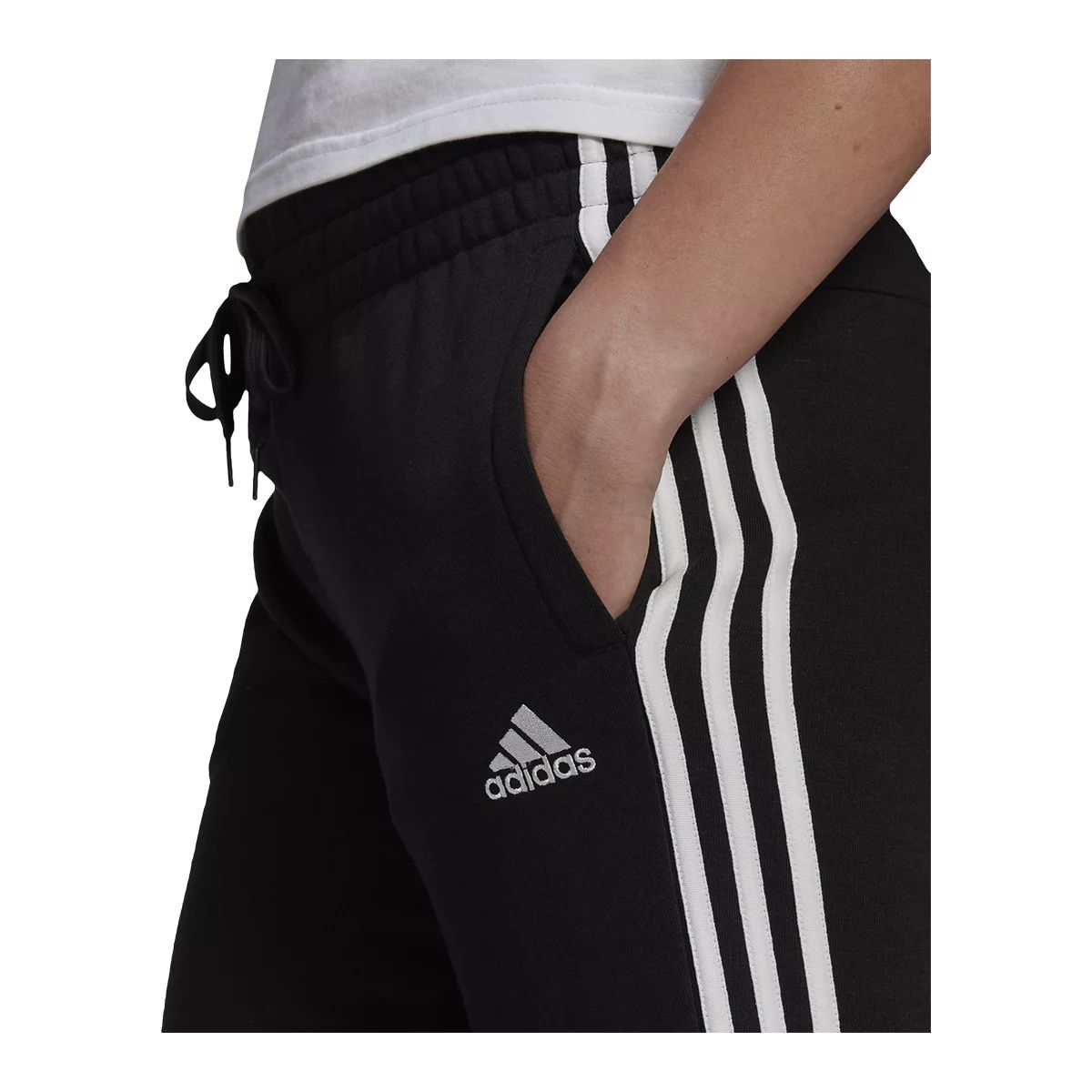 New Adidas Women's X-Small Essential 3-Stripe Track Pants, White/Black –  PremierSports
