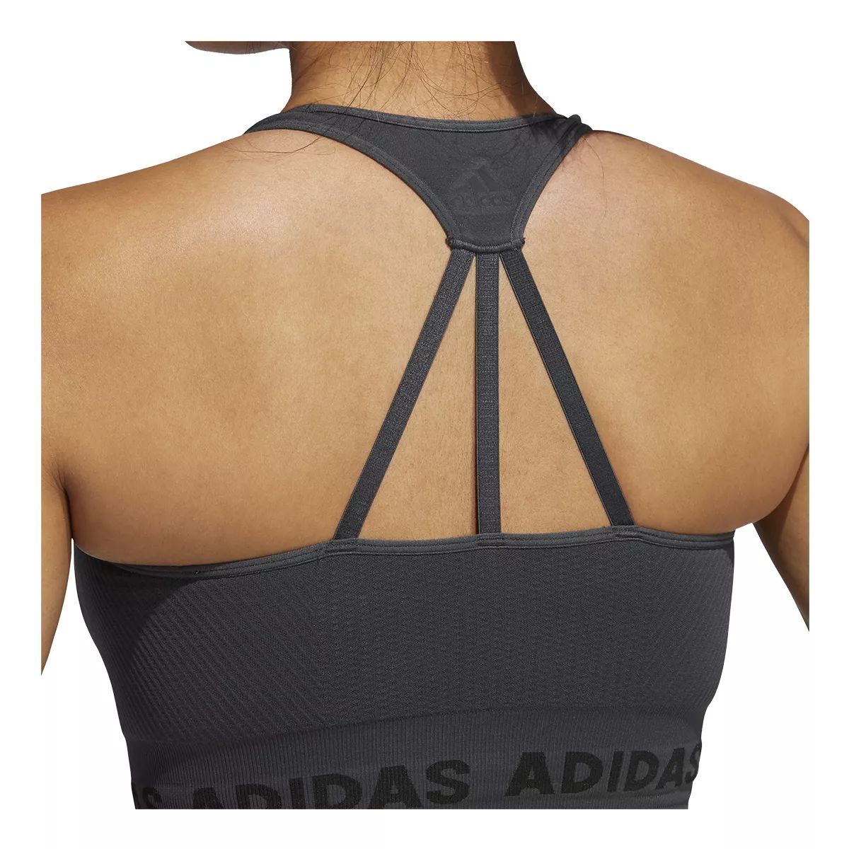 adidas Women's Aeroknit Sports Bra, Low Impact, Removable Pads, Longline