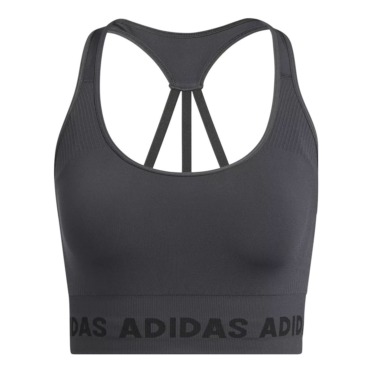 adidas Women's Aeroknit Sports Bra, Low Impact, Removable Pads, Longline