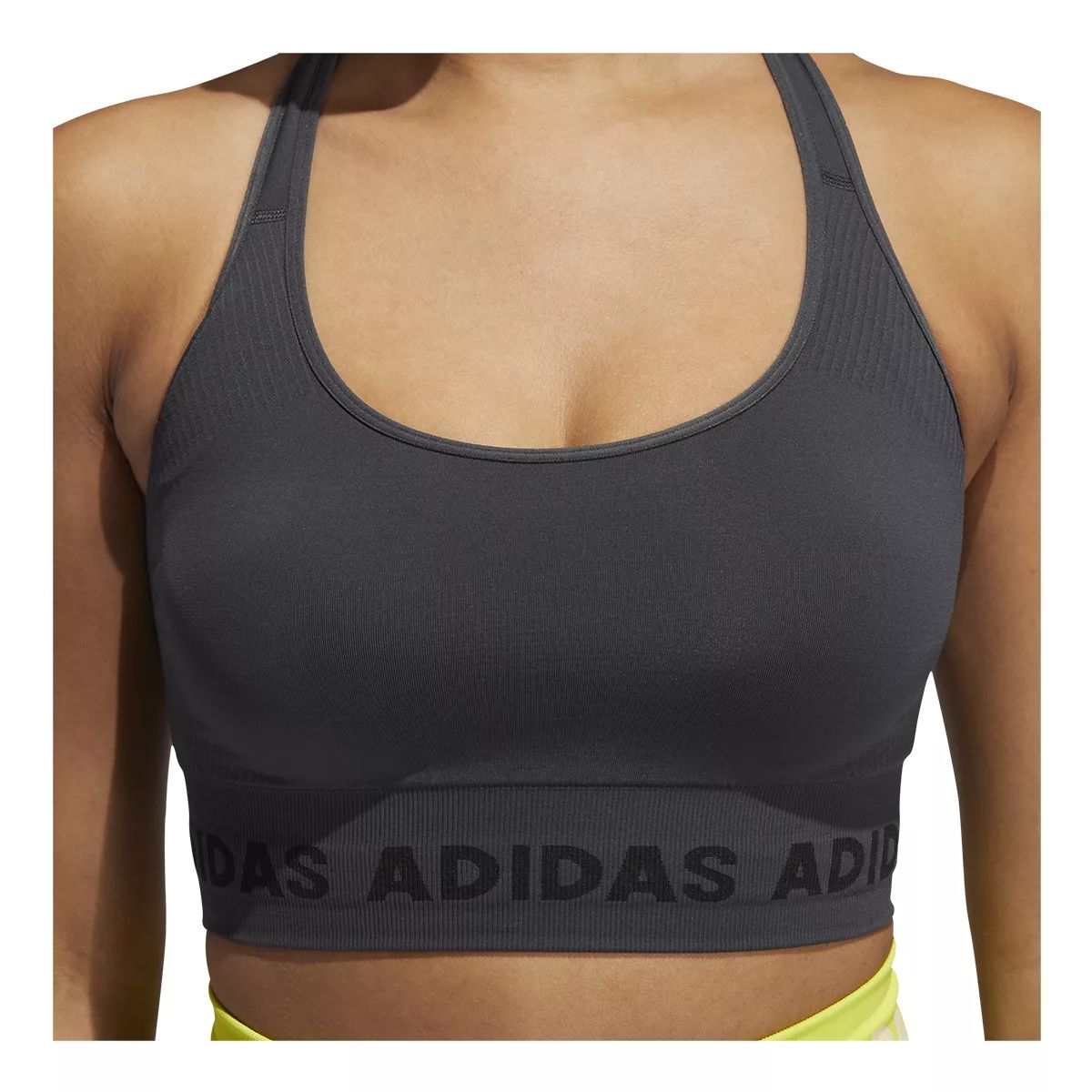 adidas Women's Aeroknit Sports Bra, Low Impact, Removable Pads, Longline