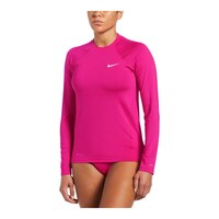 Nike Women's Essential Long Sleeve Hydroguard Front_Angled_Left