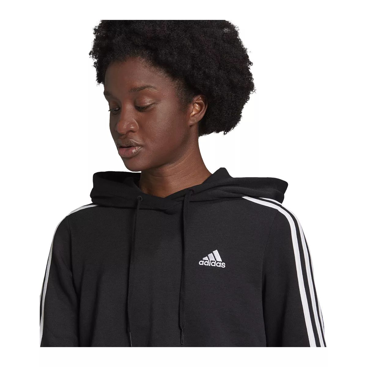 adidas Women's 3-Stripe Cropped Hoodie