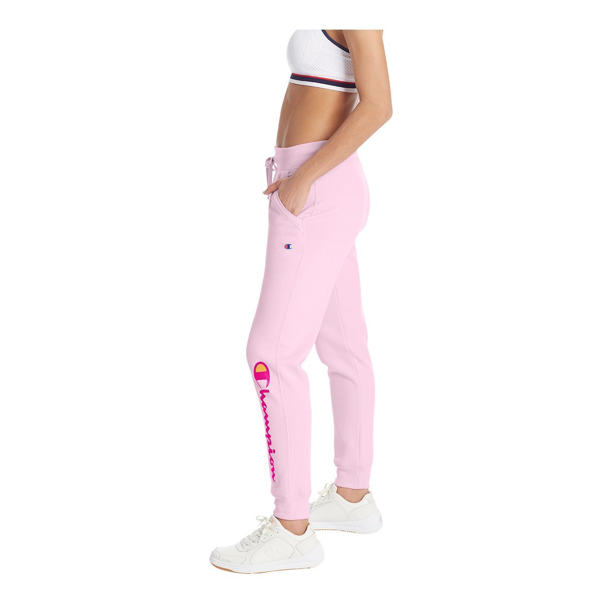 Champion Women's Sportswear Powerblend Graphic Joggers, Sweatpants, Relaxed Fit, Fleece