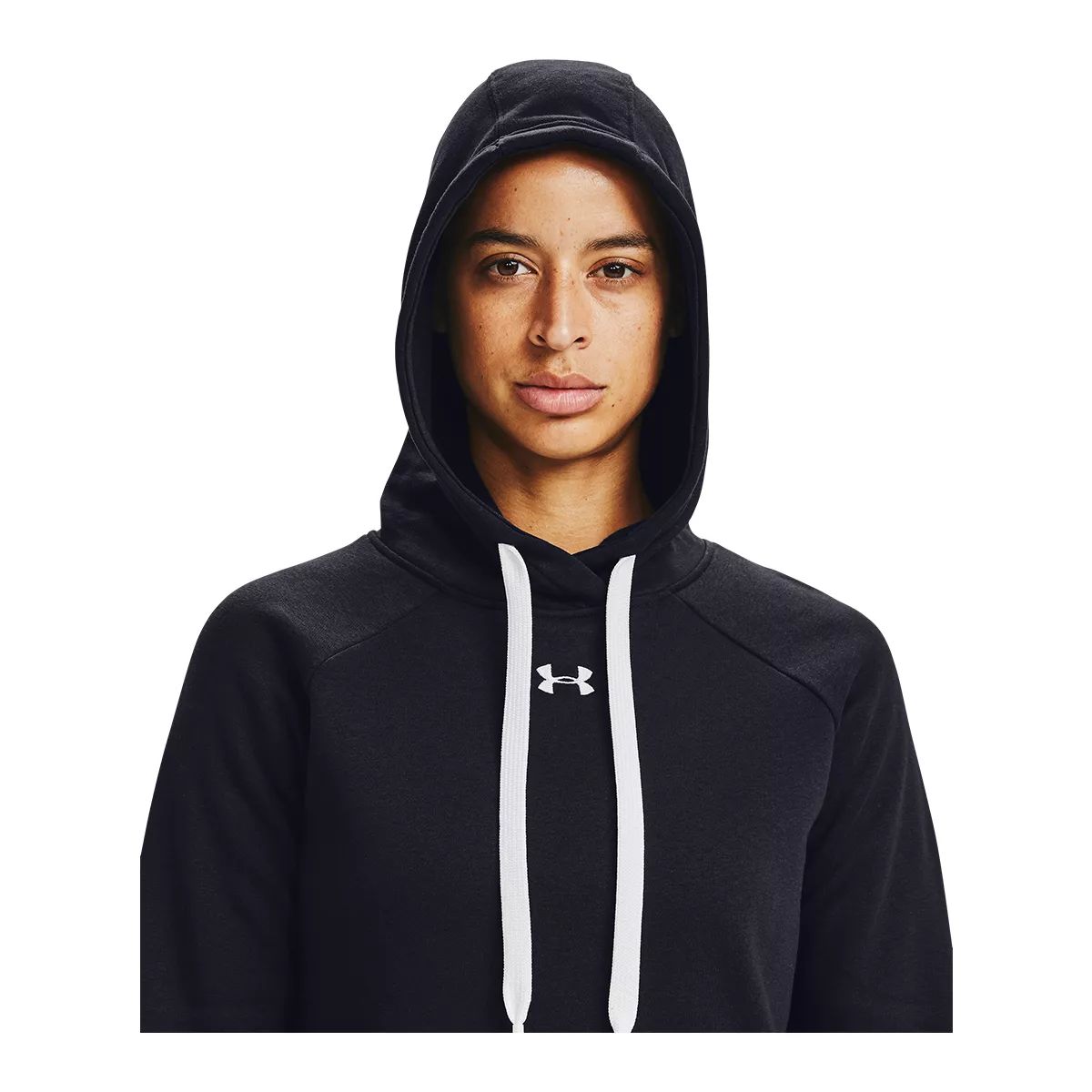Under Armour Womens Rival Fleece Big Logo Fill Hoodie, Jet Gray  (010)/Brilliance, 1X at  Women's Clothing store