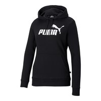 Puma Women's Sportswear Essential Pullover Hoodie, Kangaroo Pocket Front_Angled_Left