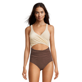Everyday Sunday Women's Wrap Floral One Piece Swimsuit Front_Flat