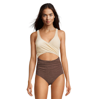 Everyday Sunday Women's Wrap Floral One Piece Swimsuit Front_Flat