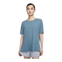 Nike Women's Yoga Layer T Shirt, Relaxed Fit Front_Angled_Left