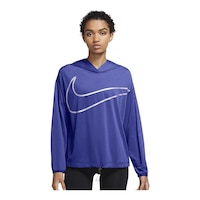 Nike Women's Pro Swoosh Dri-FIT Training Hoodie, Oversized, Moisture-Wicking Front_Flat