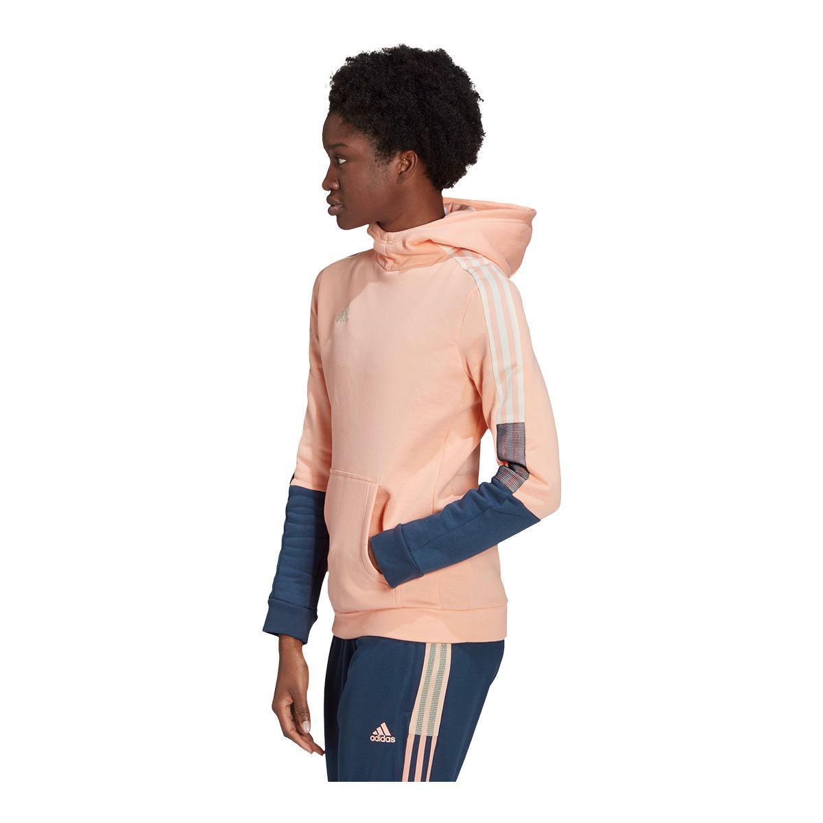 adidas Women's Tiro 21 Long Sleeve Hooded Shirt, Kangaroo Pocket