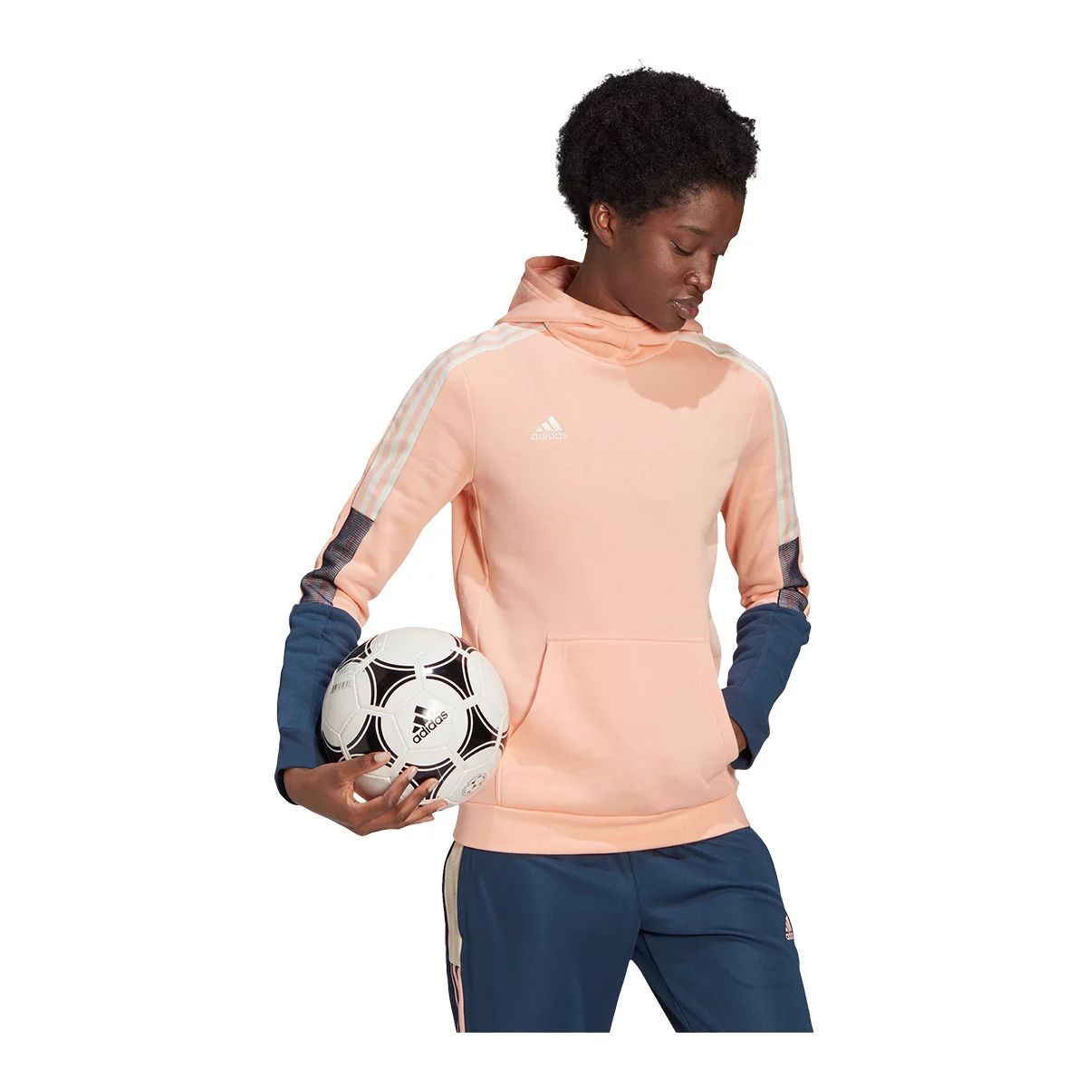 adidas Women's Tiro 21 Long Sleeve Hooded Shirt, Kangaroo Pocket