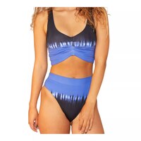 Hurley Women's Dipdye Pleated Long Bikini Top Front_Flat