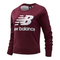 New Balance Women's Essentials Crewneck French Terry Sweatshirt, Relaxed Fit Front_Three_Fourths_Angled_Left