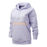 New Balance Women's Essentials Pullover Sweatshirt Hoodie, Oversized, Kangaroo Pocket Front_Angled_Left