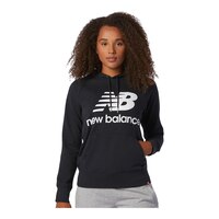 New Balance Women's Essentials Pullover Sweatshirt Hoodie, French Terry Fleece Front_Flat