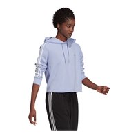 adidas Women's 3-Stripe Cropped Pullover Hoodie Front_Angled_Right
