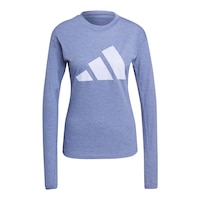 adidas Women's Winners Long Sleeve Crewneck Shirt, Slim Fit Front_Flat