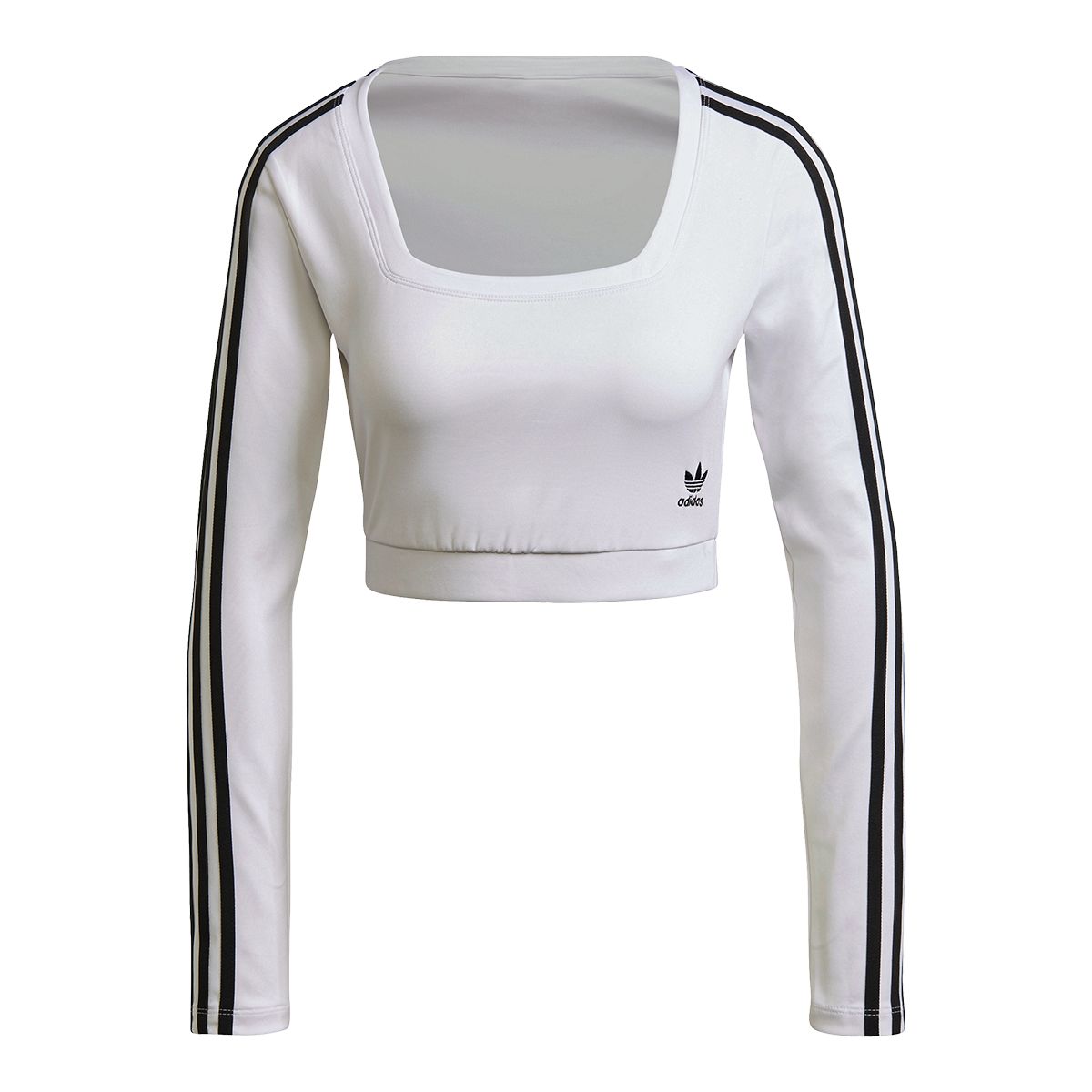 adidas Originals Women's Long Sleeve Crop Top Shirt, Fitted Fit