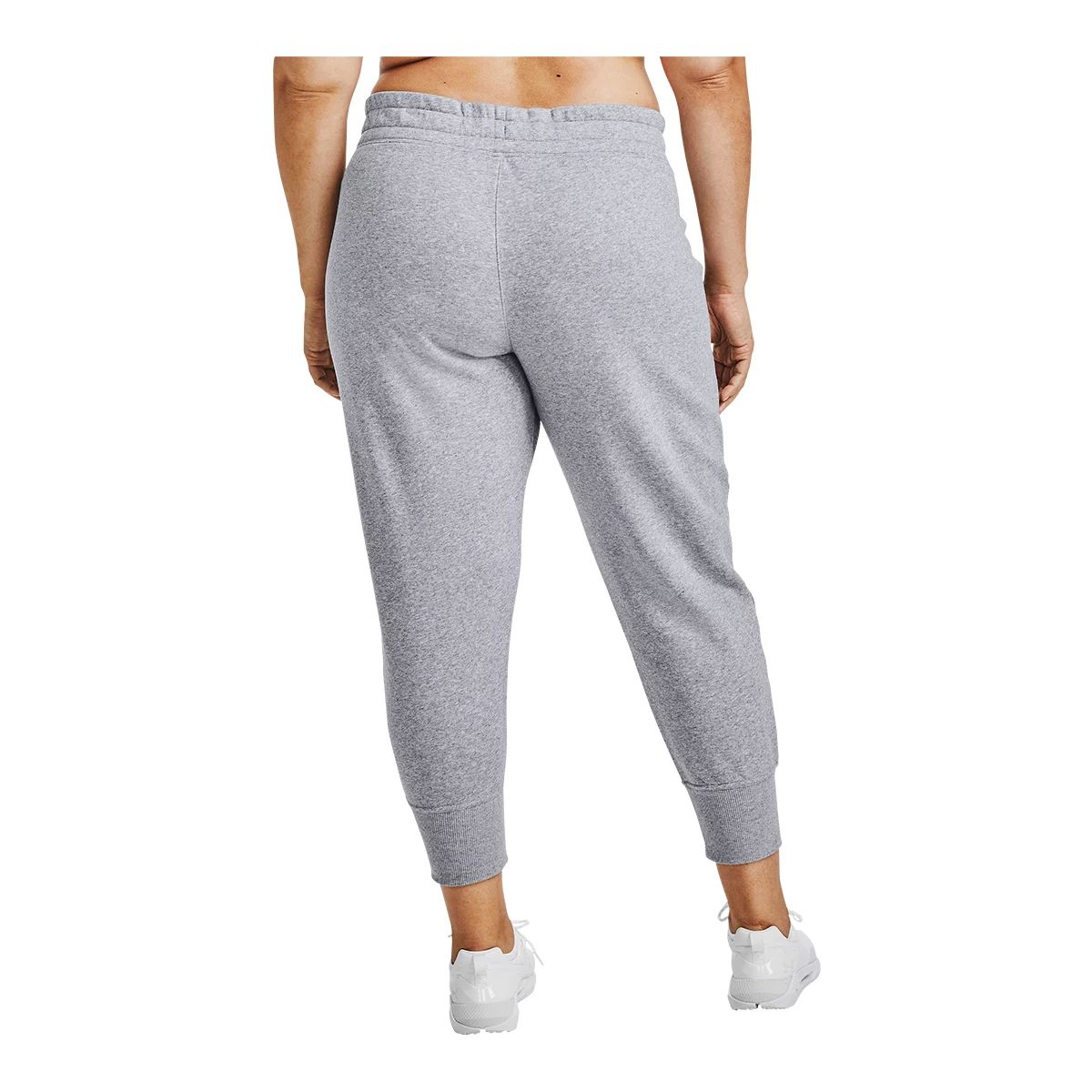 Under Armour Sweatpants Girls Large Loose Teens Gray Zip Pockets Stretch  N205