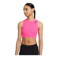 Nike Women's Run AeroSwift Olympic Crop Tank Top, Sleeveless, Sports, Running Front_Flat